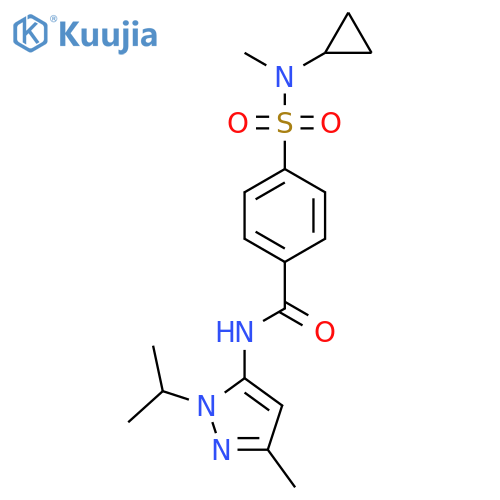 4-cyclopropyl(methyl)sulfamoyl-N-3-methyl-1-(propan-2-yl)-1H-pyrazol-5-ylbenzamide structure