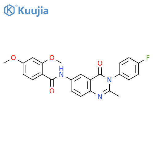 N-3-(4-fluorophenyl)-2-methyl-4-oxo-3,4-dihydroquinazolin-6-yl-2,4-dimethoxybenzamide structure