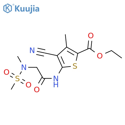 ethyl 4-cyano-3-methyl-5-[2-(N-methylmethanesulfonamido)acetamido]thiophene-2-carboxylate structure