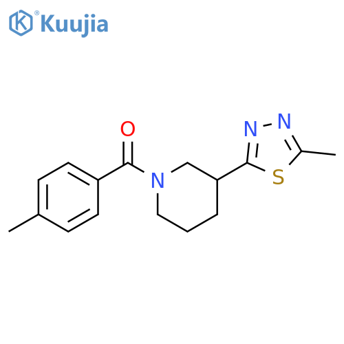 3-(5-methyl-1,3,4-thiadiazol-2-yl)-1-(4-methylbenzoyl)piperidine structure