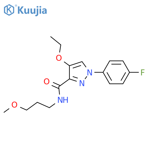 4-ethoxy-1-(4-fluorophenyl)-N-(3-methoxypropyl)-1H-pyrazole-3-carboxamide structure