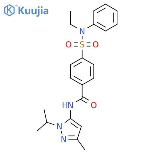 4-ethyl(phenyl)sulfamoyl-N-3-methyl-1-(propan-2-yl)-1H-pyrazol-5-ylbenzamide structure