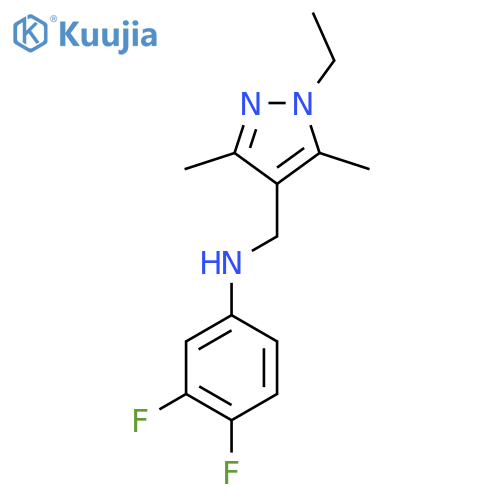 N-(1-ethyl-3,5-dimethyl-1H-pyrazol-4-yl)methyl-3,4-difluoroaniline structure