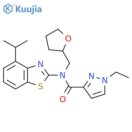 1-ethyl-N-(oxolan-2-yl)methyl-N-4-(propan-2-yl)-1,3-benzothiazol-2-yl-1H-pyrazole-3-carboxamide structure