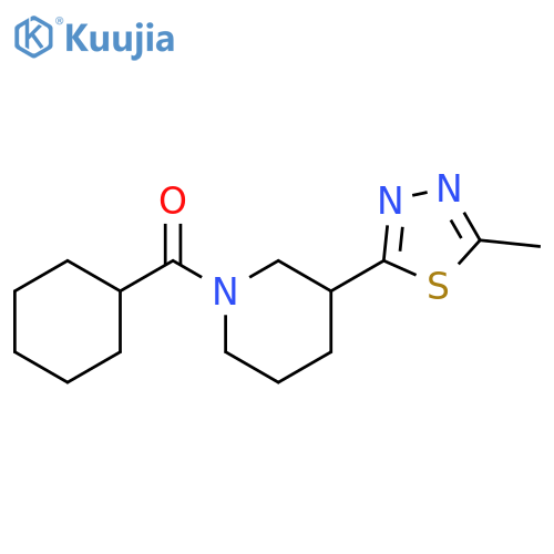 1-cyclohexanecarbonyl-3-(5-methyl-1,3,4-thiadiazol-2-yl)piperidine structure