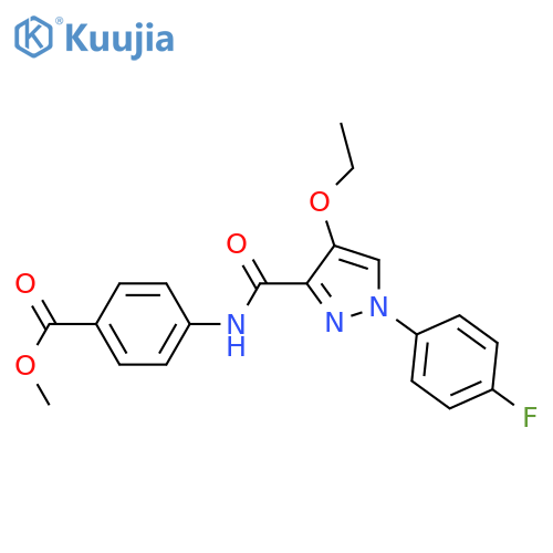 methyl 4-4-ethoxy-1-(4-fluorophenyl)-1H-pyrazole-3-amidobenzoate structure
