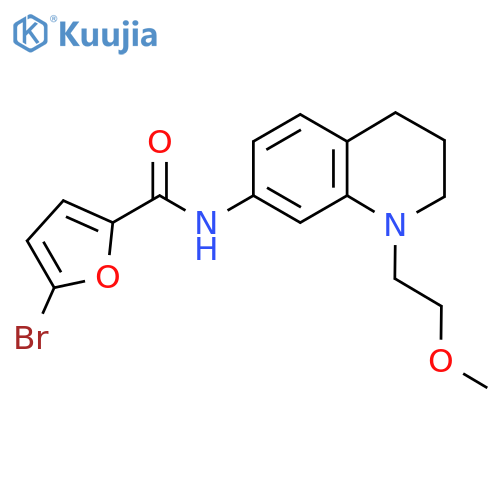 5-bromo-N-1-(2-methoxyethyl)-1,2,3,4-tetrahydroquinolin-7-ylfuran-2-carboxamide structure
