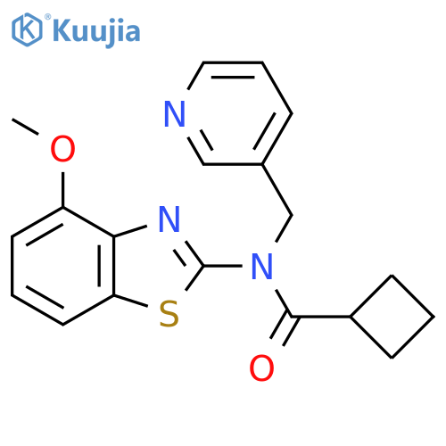 N-(4-methoxy-1,3-benzothiazol-2-yl)-N-(pyridin-3-yl)methylcyclobutanecarboxamide structure
