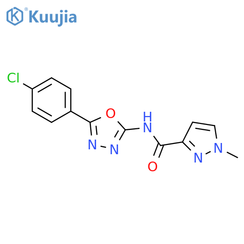 N-5-(4-chlorophenyl)-1,3,4-oxadiazol-2-yl-1-methyl-1H-pyrazole-3-carboxamide structure