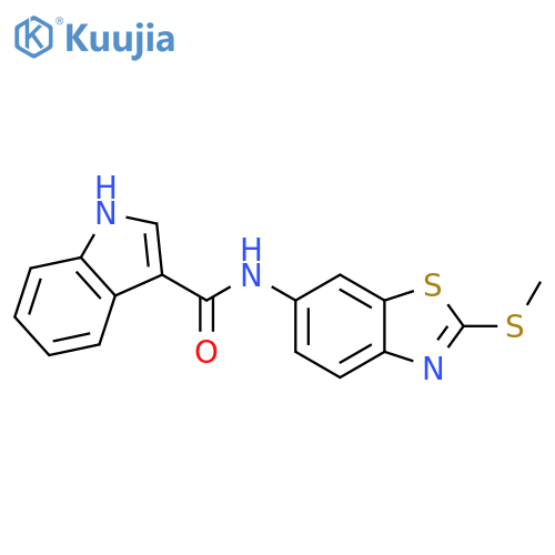 N-2-(methylsulfanyl)-1,3-benzothiazol-6-yl-1H-indole-3-carboxamide structure