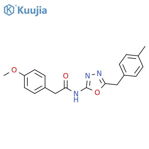 2-(4-methoxyphenyl)-N-{5-[(4-methylphenyl)methyl]-1,3,4-oxadiazol-2-yl}acetamide structure