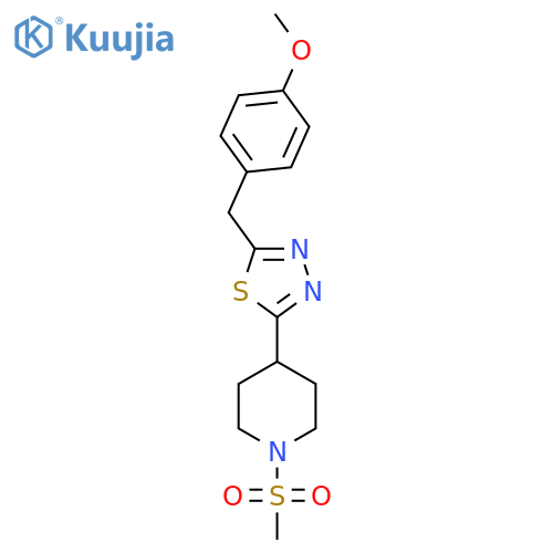 1-methanesulfonyl-4-{5-(4-methoxyphenyl)methyl-1,3,4-thiadiazol-2-yl}piperidine structure