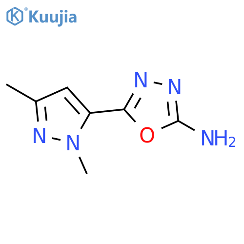 5-(2,5-DIMETHYLPYRAZOL-3-YL)-1,3,4-OXADIAZOL-2-AMINE structure