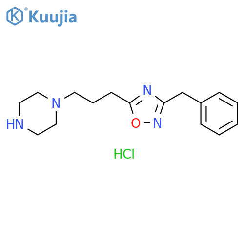 1-3-(3-benzyl-1,2,4-oxadiazol-5-yl)propylpiperazine hydrochloride structure
