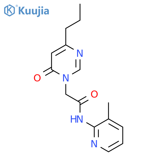 N-(3-methylpyridin-2-yl)-2-(6-oxo-4-propyl-1,6-dihydropyrimidin-1-yl)acetamide structure