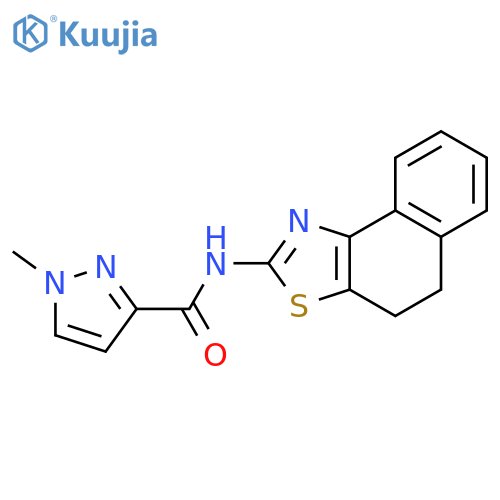 1-methyl-N-{4H,5H-naphtho1,2-d1,3thiazol-2-yl}-1H-pyrazole-3-carboxamide structure