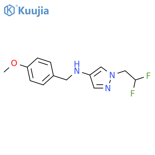 1-(2,2-difluoroethyl)-N-(4-methoxyphenyl)methyl-1H-pyrazol-4-amine structure