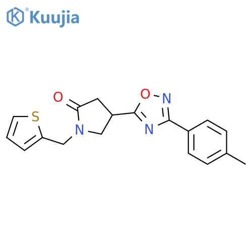 4-[3-(4-methylphenyl)-1,2,4-oxadiazol-5-yl]-1-[(thiophen-2-yl)methyl]pyrrolidin-2-one structure
