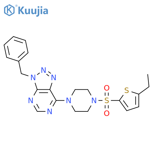 1-{3-benzyl-3H-[1,2,3]triazolo[4,5-d]pyrimidin-7-yl}-4-[(5-ethylthiophen-2-yl)sulfonyl]piperazine structure