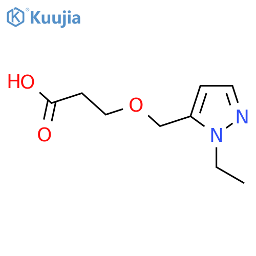 3-[(1-ethyl-1H-pyrazol-5-yl)methoxy]propanoic acid structure