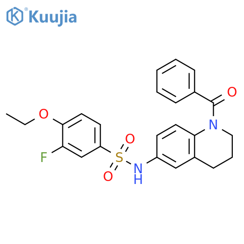 N-(1-benzoyl-1,2,3,4-tetrahydroquinolin-6-yl)-4-ethoxy-3-fluorobenzene-1-sulfonamide structure