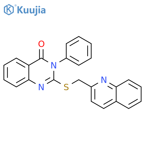 4(3H)-Quinazolinone, 3-phenyl-2-[(2-quinolinylmethyl)thio]- structure