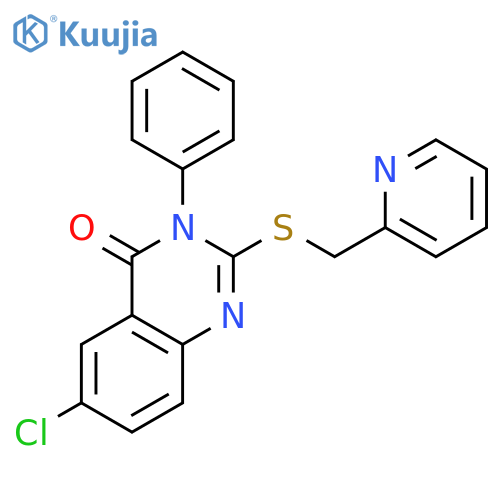 4(3H)-Quinazolinone, 6-chloro-3-phenyl-2-[(2-pyridinylmethyl)thio]- structure