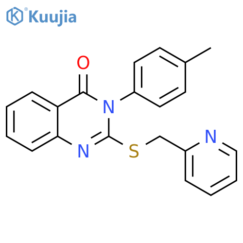 4(3H)-Quinazolinone, 3-(4-methylphenyl)-2-[(2-pyridinylmethyl)thio]- structure