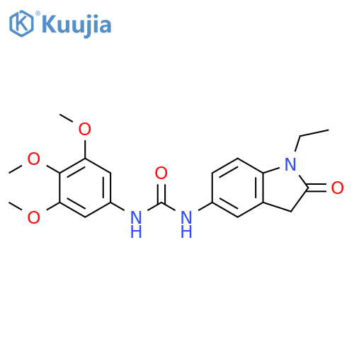 3-(1-ethyl-2-oxo-2,3-dihydro-1H-indol-5-yl)-1-(3,4,5-trimethoxyphenyl)urea structure