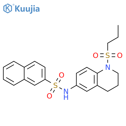 N-[1-(propane-1-sulfonyl)-1,2,3,4-tetrahydroquinolin-6-yl]naphthalene-2-sulfonamide structure