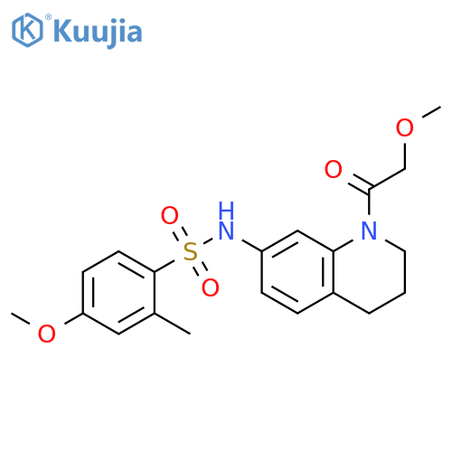 4-methoxy-N-[1-(2-methoxyacetyl)-1,2,3,4-tetrahydroquinolin-7-yl]-2-methylbenzene-1-sulfonamide structure