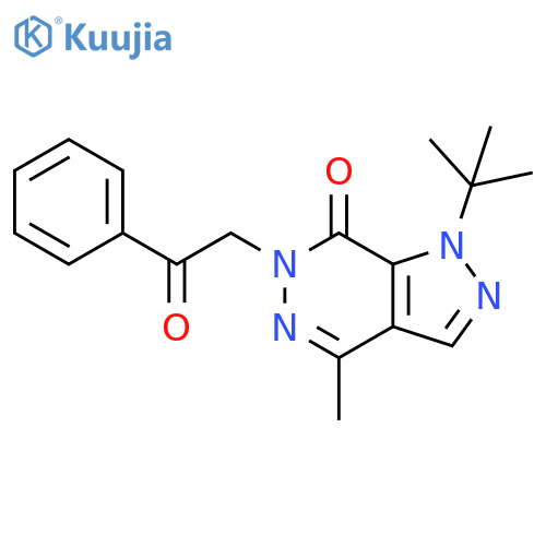 1-tert-butyl-4-methyl-6-(2-oxo-2-phenylethyl)-1H,6H,7H-pyrazolo3,4-dpyridazin-7-one structure