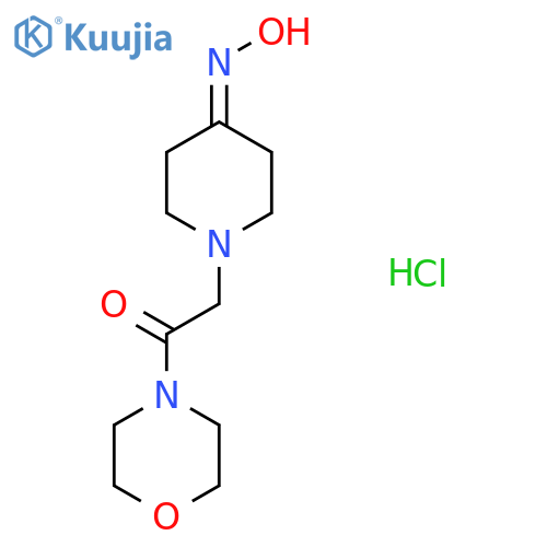 2-(4-hydroxyimino-1-piperidyl)-1-morpholino-ethanone;hydrochloride structure