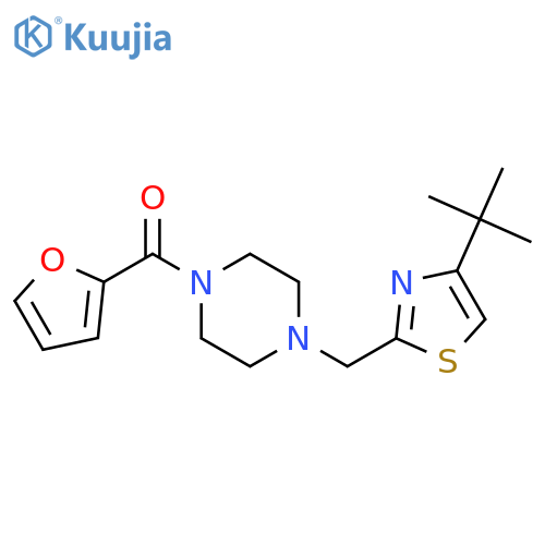 1-(4-tert-butyl-1,3-thiazol-2-yl)methyl-4-(furan-2-carbonyl)piperazine structure