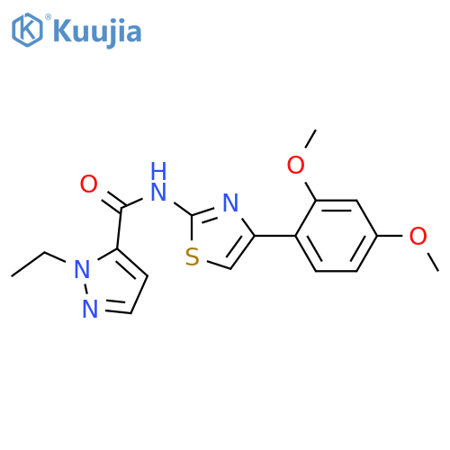 N-4-(2,4-dimethoxyphenyl)-1,3-thiazol-2-yl-1-ethyl-1H-pyrazole-5-carboxamide structure