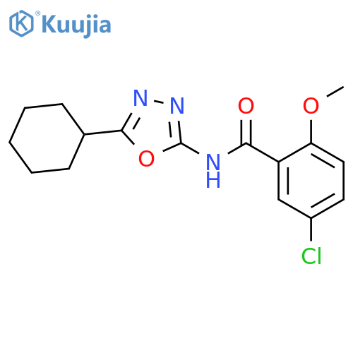 5-chloro-N-(5-cyclohexyl-1,3,4-oxadiazol-2-yl)-2-methoxybenzamide structure