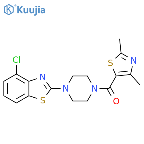 4-chloro-2-[4-(2,4-dimethyl-1,3-thiazole-5-carbonyl)piperazin-1-yl]-1,3-benzothiazole structure