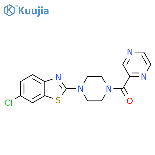 6-chloro-2-[4-(pyrazine-2-carbonyl)piperazin-1-yl]-1,3-benzothiazole structure