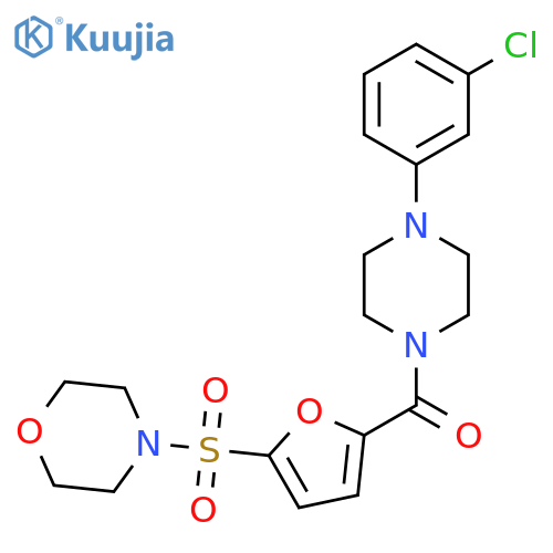 4-({5-4-(3-chlorophenyl)piperazine-1-carbonylfuran-2-yl}sulfonyl)morpholine structure