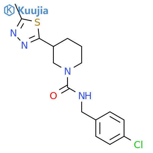 N-(4-chlorophenyl)methyl-3-(5-methyl-1,3,4-thiadiazol-2-yl)piperidine-1-carboxamide structure