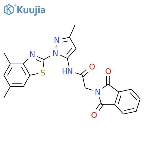 N-1-(4,6-dimethyl-1,3-benzothiazol-2-yl)-3-methyl-1H-pyrazol-5-yl-2-(1,3-dioxo-2,3-dihydro-1H-isoindol-2-yl)acetamide structure