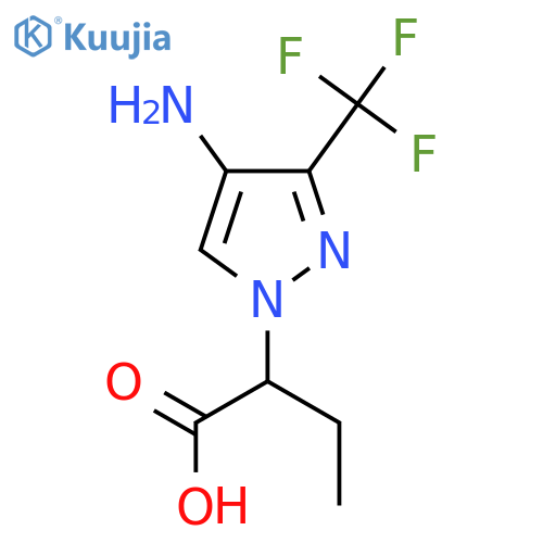 2-4-Amino-3-(trifluoromethyl)-1H-pyrazol-1-ylbutanoic Acid structure