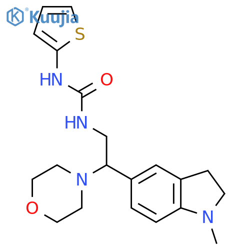 1-2-(1-methyl-2,3-dihydro-1H-indol-5-yl)-2-(morpholin-4-yl)ethyl-3-(thiophen-2-yl)urea structure