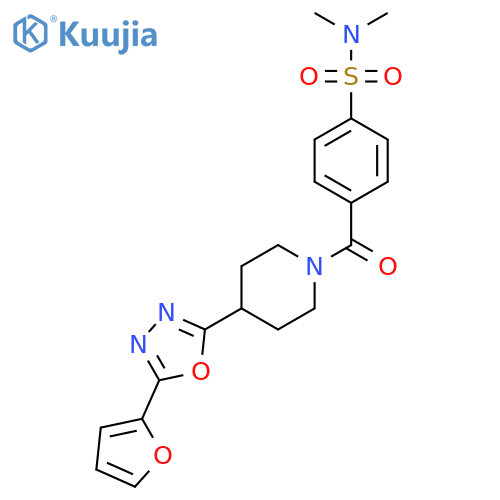 4-{4-5-(furan-2-yl)-1,3,4-oxadiazol-2-ylpiperidine-1-carbonyl}-N,N-dimethylbenzene-1-sulfonamide structure
