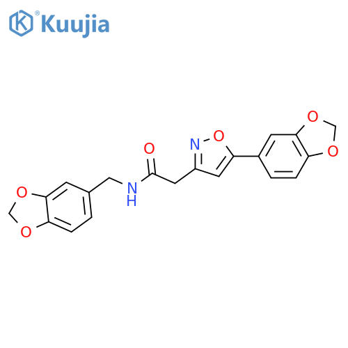 2-5-(2H-1,3-benzodioxol-5-yl)-1,2-oxazol-3-yl-N-(2H-1,3-benzodioxol-5-yl)methylacetamide structure