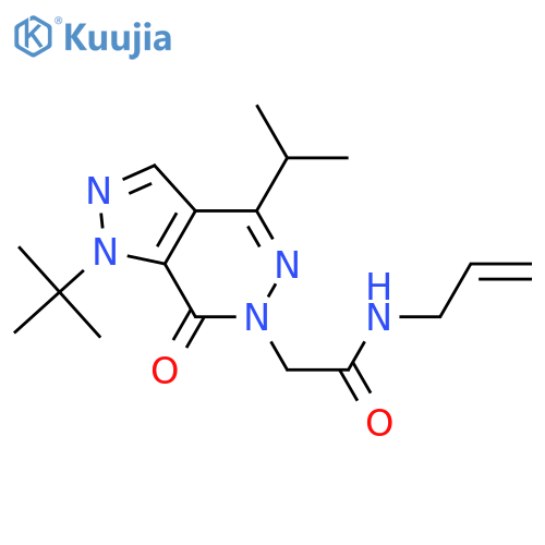 2-1-tert-butyl-7-oxo-4-(propan-2-yl)-1H,6H,7H-pyrazolo3,4-dpyridazin-6-yl-N-(prop-2-en-1-yl)acetamide structure