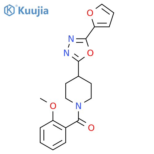 4-5-(furan-2-yl)-1,3,4-oxadiazol-2-yl-1-(2-methoxybenzoyl)piperidine structure