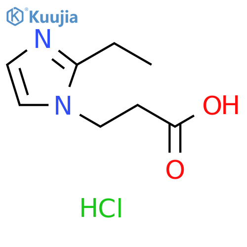 3-(2-ethyl-1H-imidazol-1-yl)propanoic acid hydrochloride structure