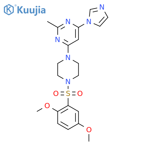 4-4-(2,5-dimethoxybenzenesulfonyl)piperazin-1-yl-6-(1H-imidazol-1-yl)-2-methylpyrimidine structure