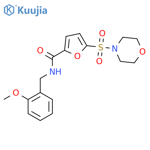 N-(2-methoxyphenyl)methyl-5-(morpholine-4-sulfonyl)furan-2-carboxamide structure